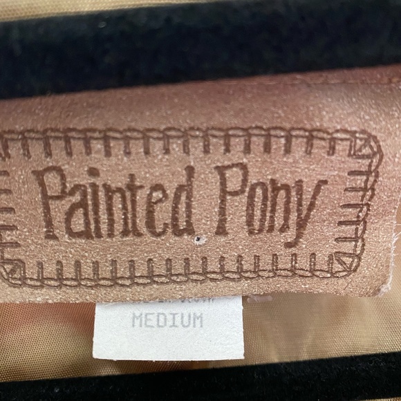 Vintage Painted Pony Small Cropped Jacket Embroidered Fully Lined Red - Picture 2 of 7